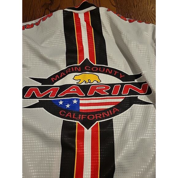 Marin Bicycling Cycling Jersey Mens Size Large Short Sleeve 3/4 Zip - Picture 7 of 8